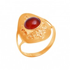 925 Sterling Silver Round Shape Carnelian Gemstone Handcrafted Designer Ring