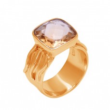 Cushion Shape Citrine Gemstone 925 Sterling Silver Designer Ring Jewelry
