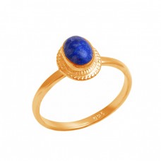 Oval Shape Lapis Lazuli Gemstone 925 Sterling Silver Handmade Designer Ring