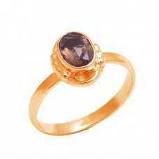 Smoky Quartz Oval Shape Gemstone 925 Sterling Silver Handmade Designer Ring