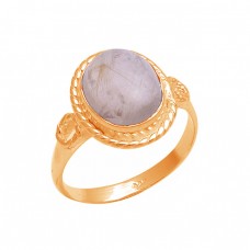 Oval Shape Golden Rutile Quartz Gemstone 925 Sterling Silver Designer Ring