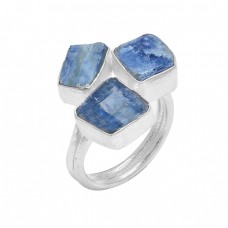 925 Sterling Silver Blue Kyanite Rough Gemstone Handcrafted Designer Ring