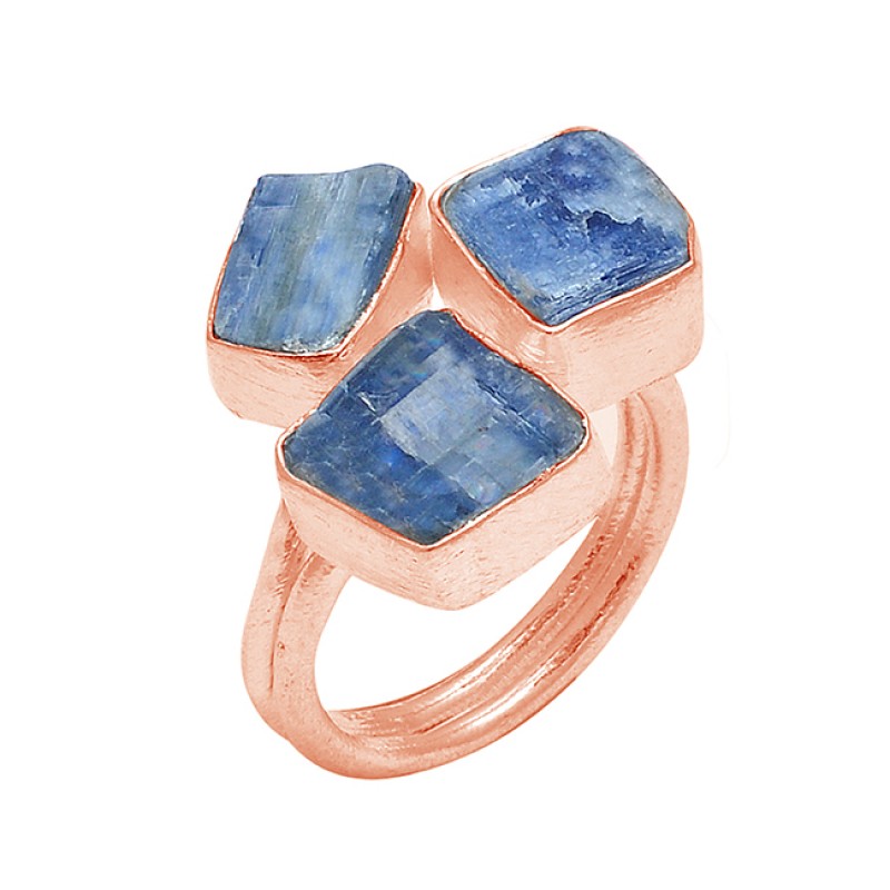 925 Sterling Silver Blue Kyanite Rough Gemstone Handcrafted Designer Ring