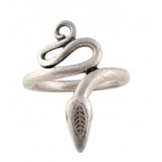 925 Sterling Silver Plain Snake Shape Handcrafted Designer Stylish Ring Jewelry