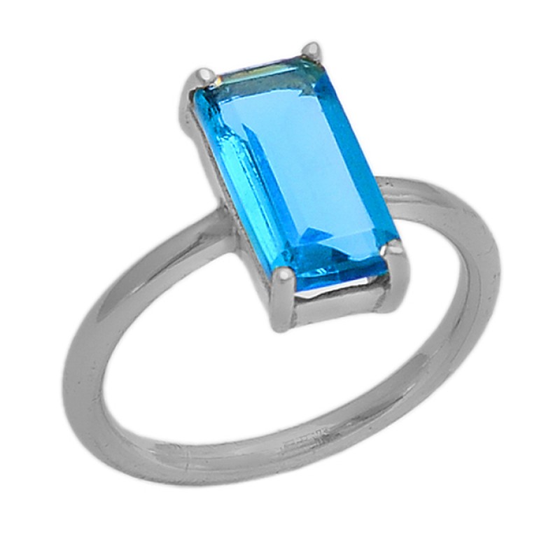 Blue topaz rectangle discount ring