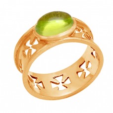 Oval Shape Peridot Gemstone 925 Sterling Silver Filigree Style Ring