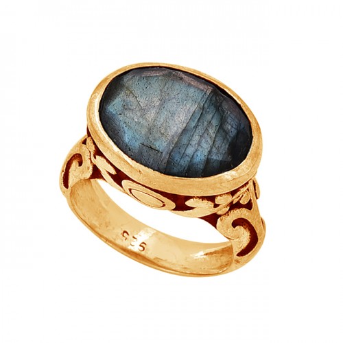 Oval Shape Labradorite Gemstone 925 Sterling Silver Designer Ring Jewelry