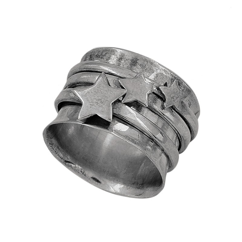 925 Sterling Silver Plain Handmade Designer Spinner Ring Jewelry