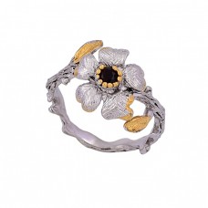 Round Shape Garnet Gemstone 925 Sterling Silver Designer Ring Jewelry