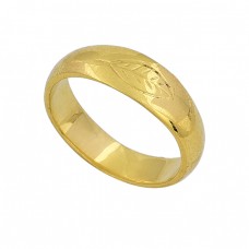 925 Sterling Silver Handmade Plain Designer Gold Plated Ring Jewelry