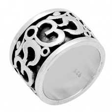 925 Sterling Silver "OM" Handmade Designer Ring Jewelry