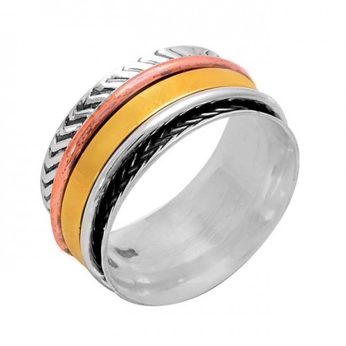 Attractive Plain Handcrafted Designer 925 Sterling Silver Spinner Ring 