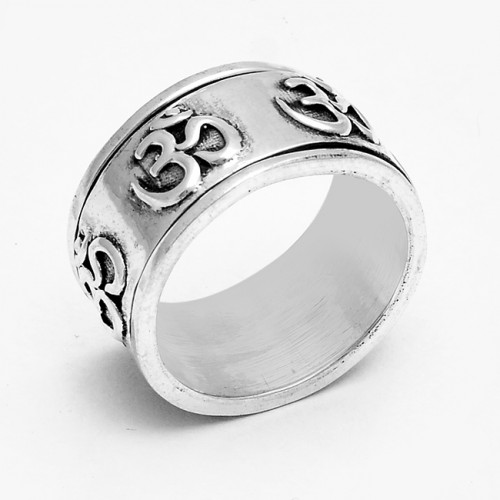 "OM" Handcrafted Plain Designer 925 Sterling Silver Ring Jewelry