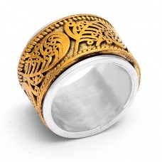 925 Sterling Silver Plain Handcrafted Gold Plated Ring Jewelry