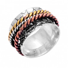 Unique Designer Plain Handmade Designer 925 Sterling Silver Spinner Ring