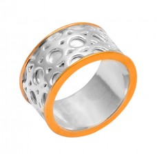 New Stylish Plain Handmade Designer 925 Sterling Silver Gold Plated Ring