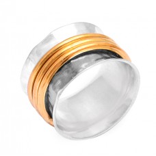Latest Handmade Plain Designer 925 Sterling Silver Gold Plated Ring Jewelry