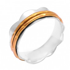 Plain Handmade Designer 925 Sterling Silver Gold Plated Ring Jewelry