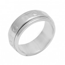 925 Sterling Solid Silver Plain Designer Gold Plated Spinner Ring Jewelry