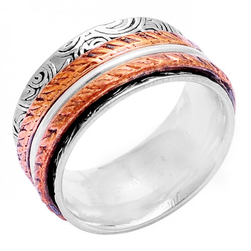 925 Sterling Silver Plain Handcrafted Designer Spinner Ring Jewellery