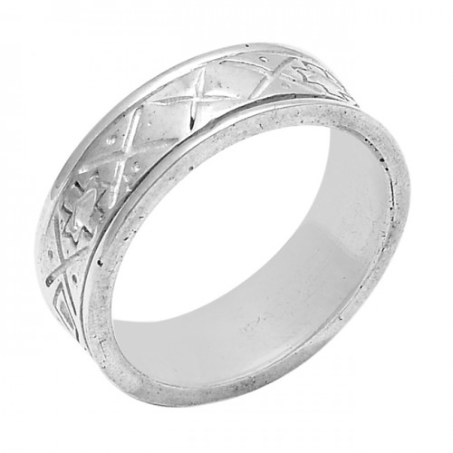 Attractive Plain Designer 925 Sterling Solid Silver Ring Jewellery
