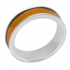 925 Sterling Silver Plain Designer Gold Plated Ring Jewellery