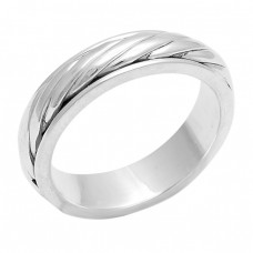 925 Sterling Silver Plain Handcrafted Designer Unique Ring Jewellery