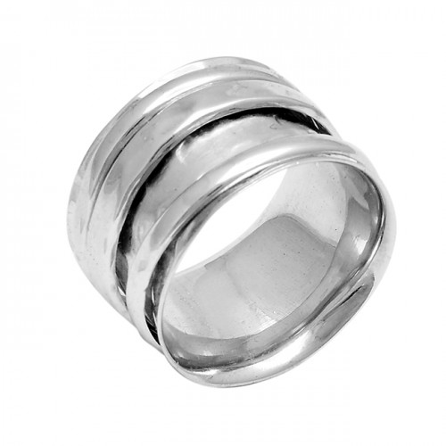 Stylish Plain Designer 925 Sterling Solid Silver Spinner Ring Jewellery