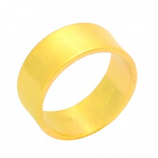 Handmade Plain Designer 925 Sterling Silver Gold Plated Ring Jewelry