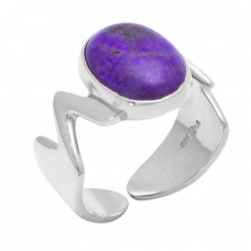 Oval Shape Amethyst Gemstone 925 Sterling Silver Band Designer Ring 