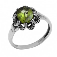 Oval Shape Peridot Gemstone 925 Sterling Silver Designer Ring Jewelry