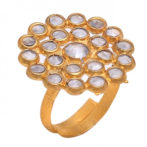 925 Sterling Silver Crystal Quartz Gemstone Handmade Designer Ring Jewelry
