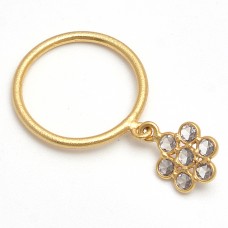925 Sterling Silver Jewelry Handmade Designer Gold Plated Gemstone Ring Jewelry