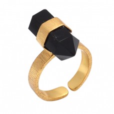 Pencil Shape Black Onyx Gemstone 925 Sterling Silver Handmade Designer Ring