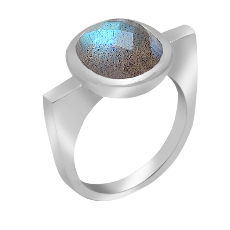 Briolette Oval Shape Labradorite Gemstone 925 Sterling Silver Jewellery Ring 