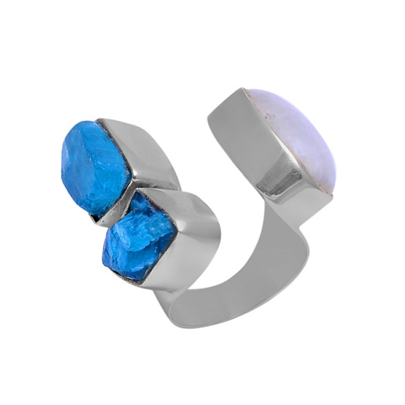 Apatite Moonstone 925 Sterling Silver Jewelry Gold Plated Wholesale Ring