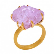 Raw Material Rose Chalcedony Gemstone 925 Sterling Silver Jewelry Ring