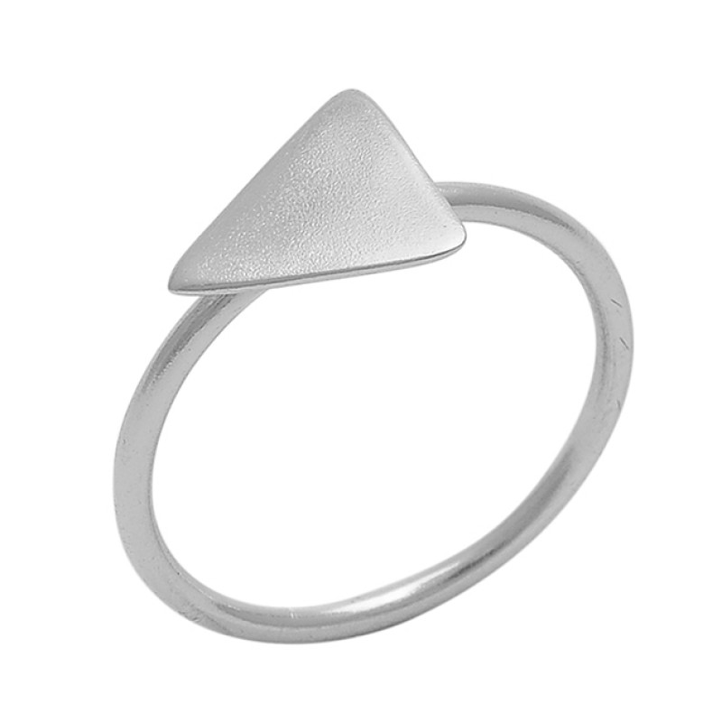 Triangle Shape Plain Handmade Designer 925 Silver Jewelry Gold Plated Ring