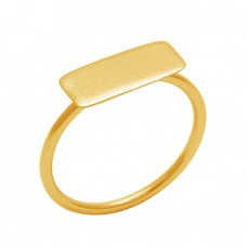 Handmade Designer Plain 925 Sterling Silver Jewelry Gold Plated Wholesale Ring