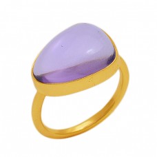 Fancy   Shape   Moonstone  Gemstone 925 Sterling Silver Jewelry Gold Plated Ring