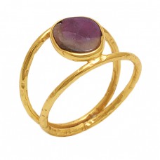 Fancy  Shape Fancy   Gemstone 925 Sterling Silver Jewelry Gold Plated Ring