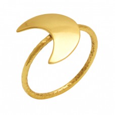 925 Sterling Silver Jewelry Gold Plated Plain Handmade Designer  Ring