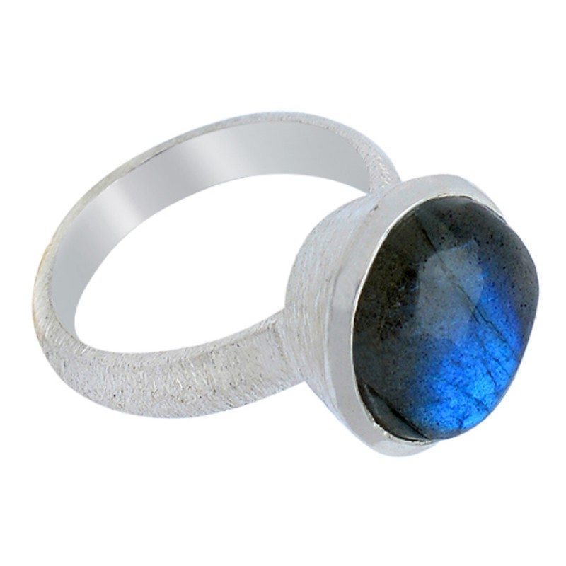 Nice Blue Shine Labradorite Gemstone 925 Sterling Silver Handmade Ring Jewelry