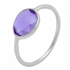 Purple Amethyst Gemstone Handmade 925 Sterling Silver Lite Weight Jewelry Rings