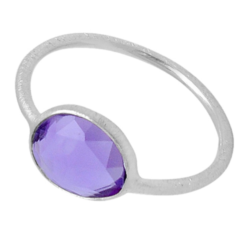 Purple Amethyst Gemstone Handmade 925 Sterling Silver Lite Weight Jewelry Rings