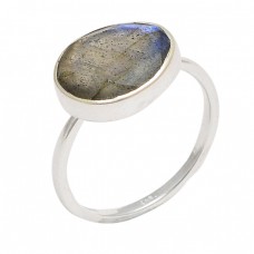 Oval Shape Labradorite Gemstone 925 Sterling Silver Designer Ring Jewelry