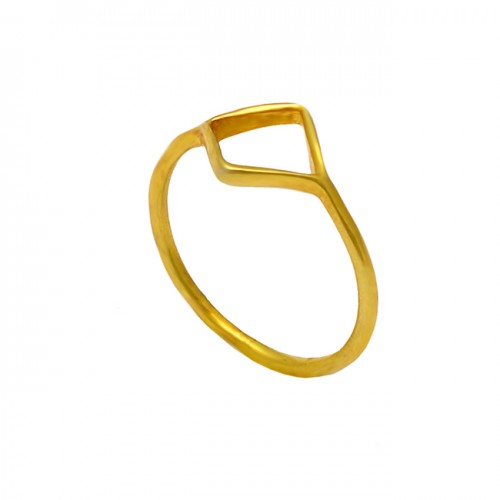 Oval Shape Rose Quartz Gemstone 925 Sterling Silver Gold Plated Designer Ring