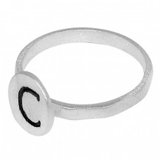 Handmade Plain Designer With Alphabet 925 Sterling Silver Ring Jewelry