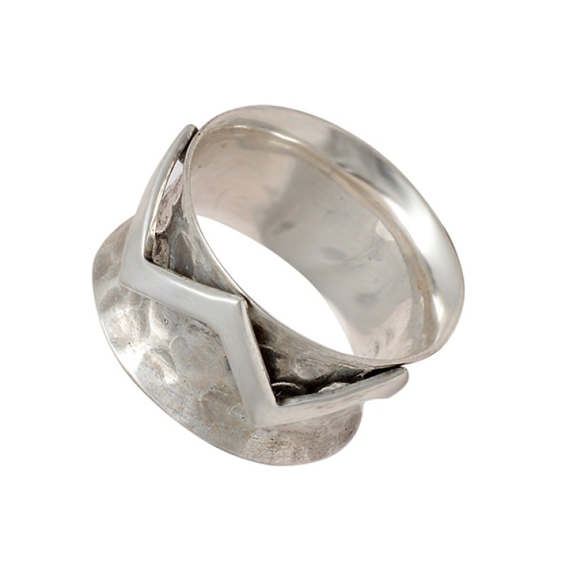 Handmade Plain Designer 925 Sterling Silver Hammered Spinner Rings Jewelry