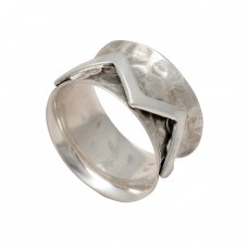 Handmade Plain Designer 925 Sterling Silver Hammered Spinner Rings Jewelry